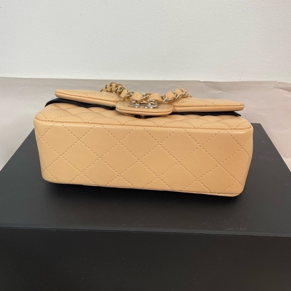 New CHANEL Gold Hardware Lambskin Quilted Mini Rectangular Flap Bag - Picture 5 of 6
